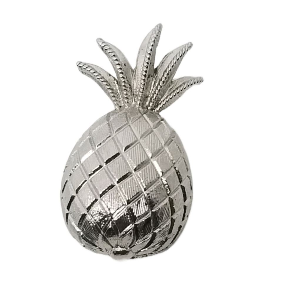CROWN TRIFARI 1950s SILVERTONE PINEAPPLE PIN